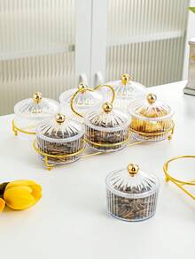 1 Juego de Bandeja Compartimentada Grande con Asas Duales - Contenedor de Almacenamiento de Alimentos Espacioso con Bandejas de Aperitivos Extraíbles, Tapa y Organizador de Refrigerador - Adecuado para Viajes, Fiestas, Ensaladas, Aperitivos y Dulces