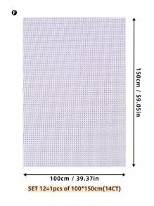 4pcs White DIY Cross Stitch Fabric, Thick Material With Even Threads, For Making Flat Finished Products. Available In 11CT And 14CT, With 6 Cutting Size Options.