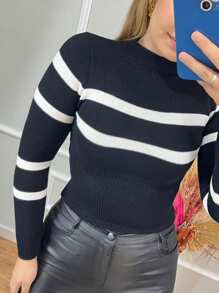 Women Knit Tops - 黑色 - 查看 2