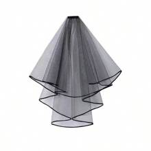 1/7/16pcs Bridal Or Bachelorette Party Decorations Till Death Party Favors Including Heart Shaped Sunglasses, Belt, Crown Veil Can Be Used As Wedding Supplies Gifts,Christmas - Black and White - View 14