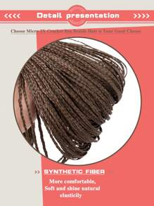Micro Braids Hair Extensions Long Micro 3X Pre-Looped Synthetic Zizi Braids  24 Inch 100g/Pack Color Thin Small Box Braid Crochet Twisted Hair Synthetic Kanekalon Braiding Hair Extension