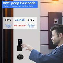 Fingerprint Door Lock, OLED Display&Voice Guide Keyless Entry Door Lock, 300+ Users Smart Door Lock, Door Locks With Keypads, Front Door Lock Set, Electronic Keypad Deadbolt, Satin Nickel,Aged Bronze,Black - màu đen - Xem 9