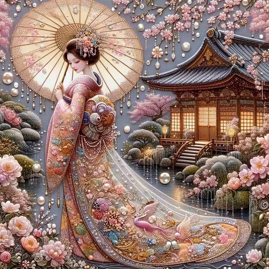 1 Bộ tranh kim cương Geisha 5D quyến rũ - Thiết kế thủ công nghệ thuật kim cương tự làm Hoàn hảo cho phòng khách Phòng ngủ Trang trí nhà cửa Món quà sinh nhật tình bạn bất ngờ Không khung 30cm * 30cm/11,8in * 11,8in - Nhiều màu - Xem 1