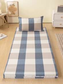 2 chiếc vỏ bọc nệm đầu cố định có khóa kéo đôi, phủ toàn bộ sáu mặt, thiết kế mới thập niên 40, có khóa kéo đôi cho giường trên và dưới, kèm vỏ gối (1 vỏ bọc nệm + 1 vỏ gối) - lưới màu xanh - Xem 5