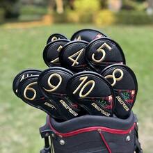 10pcs Waterproof Golf Iron Head Covers - Durable PU Material For Ultimate Club Protection And Longevity Black And White Colors - Multicolor - View 6