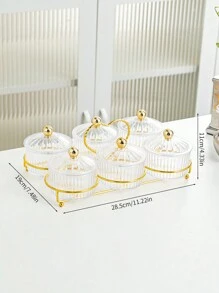 1 Juego de Bandeja Compartimentada Grande con Asas Duales - Contenedor de Almacenamiento de Alimentos Espacioso con Bandejas de Aperitivos Extraíbles, Tapa y Organizador de Refrigerador - Adecuado para Viajes, Fiestas, Ensaladas, Aperitivos y Dulces