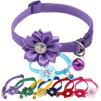 5pcs Adjustable Flower Dog Collar For Small, Medium, And Large Dogs And Cats - Stylish And Comfortable Pet Accessory