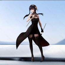 Black Clothed Beauty Standing Pose Figure Model - Black - View 7