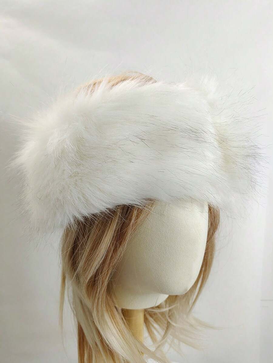 1pc Solid Color Minimalist Niche Versatile Snow-Proof Headband Cap,Summer,Beach,Hat,Holiday,Travel - Pure White Black Tip - View 1