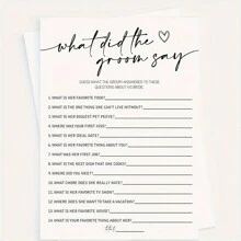 20pcs Bridal Shower Games What Did The Groom Say? Fun Wedding Game Activity, Decorations, Engagement Party, Rehearsal Dinner