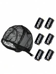 DeeJey Lace Wig Cap With Clips, Hairpiece Tool Set Combo - Multicolor - View 2