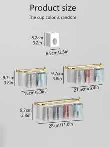 1set Toothbrush Holder With 3 Cups And Toothpaste Dispenser, Creative Wall Mounted Toothbrush Organizer For Bathroom Storage Home Bathroom Decor Fall Decor Back To School