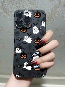 1 pieza Funda protectora de teléfono a prueba de caídas y antideslizante de moda para Halloween, compatible con iPhone, Honor, Redmi, Galaxy, Pixel, versión internacional, no la versión nacional - Negro - Ver 5
