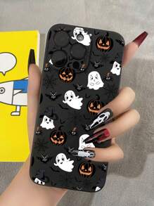 1 pieza Funda protectora de teléfono a prueba de caídas y antideslizante de moda para Halloween, compatible con iPhone, Honor, Redmi, Galaxy, Pixel, versión internacional, no la versión nacional - Negro - Ver 4