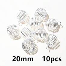 10-30入組金屬螺旋珠籠吊墜，空心珠帽，適用於DIY手鍊、首飾製作配件 - cage pendant charm - 查看 22