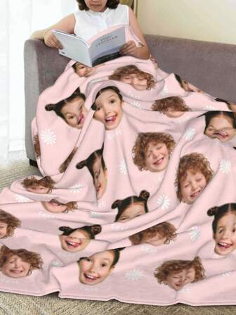 1pc Custom Face Christmas Gifts Blanket For Bed, Personalized Christmas Gifts Blanket With Face And Name, Personalized Throws Bedding Blanket, Collage Blanket, Best Friend Face Blanket, Cozy Blanket, Family Face Gift, Personalized Gifts, Wedding Gift, Birthday Gifts, Mother's Day Gift, Father's Day Gift, Gift For Mom/Dad, Gift For Friend, Gift For Her Washable,Season Picks,Fall Decor
