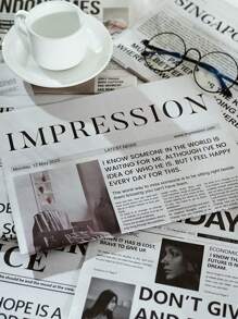 2Pcs/Set Ins Style English Newspaper, Photo Props, Decorative Ornaments, Food Photography Background Paper, Suitable For Food, Cosmetics, Jewelry Photography, Atmosphere Decoration Gifts Birthday Graduation