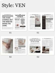 2Pcs/Set Ins Style English Newspaper, Photo Props, Decorative Ornaments, Food Photography Background Paper, Suitable For Food, Cosmetics, Jewelry Photography, Atmosphere Decoration Gifts Birthday Graduation