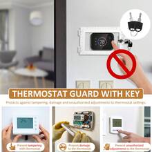 带锁恒温器盒 透明亚克力恒温器保护盒 壁挂式恒温器盖 通用恒温器保护盖 恒温器锁盒 适用于大多数恒温器 18.5x12x5.6cm - 無色 - 查看 3