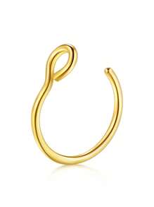 CIZME 1PC Fake Nose Ring CZ African Nose Cuffs Gold Faux Septum Nose Rings Clip On Nose Jewelry For Woman Non Pierced Jewelry, Multi-Style Fake Nose Rings For Women African Nose Cuff Non Piercing Nice Gift For Her On Birthday/Valentine's Day/Christmas, Fake Septun Fake Nose Ring