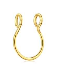 CIZME 1PC Fake Nose Ring CZ African Nose Cuffs Gold Faux Septum Nose Rings Clip On Nose Jewelry For Woman Non Pierced Jewelry, Multi-Style Fake Nose Rings For Women African Nose Cuff Non Piercing Nice Gift For Her On Birthday/Valentine's Day/Christmas, Fake Septun Fake Nose Ring