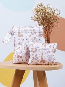 2pcs Reusable Cloth Diaper Wet Bag, Waterproof Storage Bag, Mini Mommy Bag