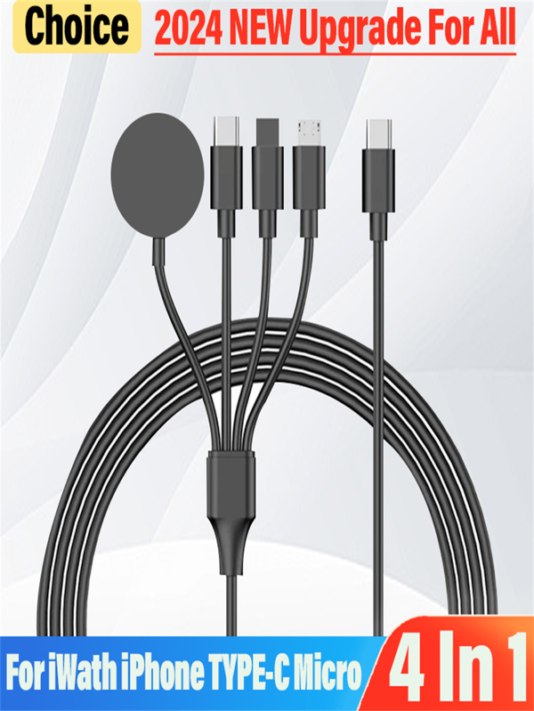 4 In 1 Magnetic Wireless Charger USB Type C PD Charging Cable Fast Watchfor I Phone /Android A Pple Watch I Watch 1-9 Ultra SE