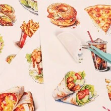 JAI IMAN 68 件（10 张纸 + 58 张贴纸）可爱精致主题剪贴簿纸套装，非常适合迷你礼品包装、子弹日记本、艺术工艺品、剪贴簿用品、背景垫、垃圾日记本套件、DIY 工艺品