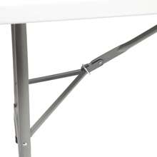 Folding Table,6ft Portable Heavy Duty Plastic Fold-In-Half Utility Foldable Table Plastic Dining Table Indoor Outdoor For Camping, Picnic And Party, White - 白色 - 查看 7