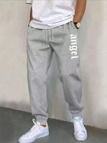 Slim Men's Sweatpants With Flannel Pocket Jogger Gym Training Pants - 灰色 - 查看 1