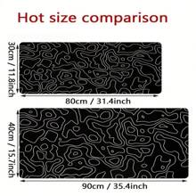 Terrain Graphics Line Large Black Gaming Mouse Pad, Anti-Slip Extended Desk Pad With Stitched Edges For Computer, Laptop, Office And Gaming Keyboard - Black - View 2