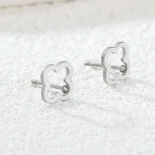 1 para prostych kolczyków ze stali nierdzewnej, kolczyki koniczyny, modne klasyczne walentynki, mama, matka, dzień matki, prezent