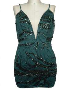 BANJUL Green Sequin Mini Dress - Green - View 1