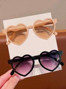 2/3/4Pcs Girls Cute Heart Kids Children Baby Fashion Glasses Great Gift For Valentine's Day,Card Only Show,Don't Shipping