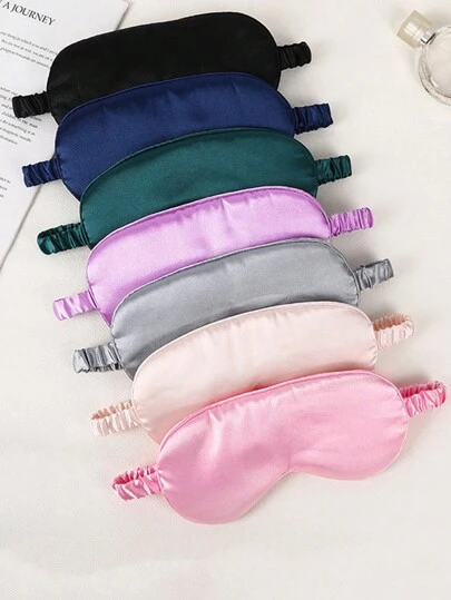 1pc Unisex Double-Sided Ice Silk Eye Mask, Simple And Lightweight Nap Light Blocking Eye Mask, Lightweight And Non Pressure Sleep Eye Mask, Auxiliary Sleep Tool (Black, Purple, Pink, Gray, Deep Blue)