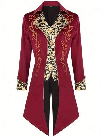 Veste queue-de-pie de style steampunk rétro pour homme, uniforme victorien gothique