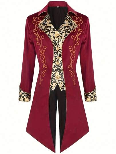 Men's Steampunk Retro Tailcoat Jacket Gothic Victorian Frock Uniform