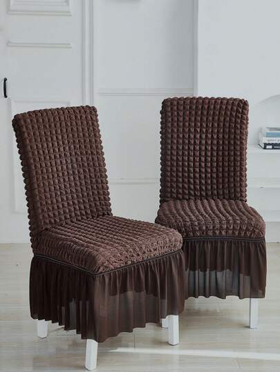 1pc/4pcs Tulle Chair Cover, Soft, Elegant, Dust-Proof, High Elasticity Chair Slipcover, Suitable For Dining Room, Living Room, Hotel, Reusable, Multiple Colors Available