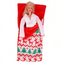 1pc Doll Sleeping Bag, Fits 27-30cm Dolls, Soft And Comfortable, Doll Accessory, Holiday Gift (Doll Not Included)