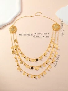 Collana in lega multistrato stile europeo e americano con fogli metallici e sfere di ferro