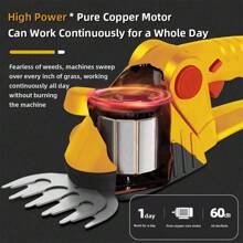 TUNGFULL Rechargeable Hedge Trimmer Portable Trimmer Cordless Hedge Shears Scissors Tea Tree Pruning Saw Electric Pruning Shears - Yellow - View 5