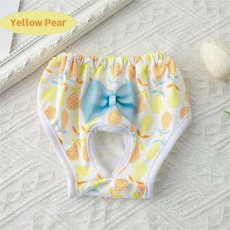 1入可重複使用洗滌狗狗生理褲，可愛圖案適用於小型和中型犬使用的衛生褲，用於狗狗月經期