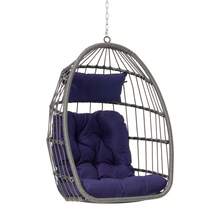 Outdoor Garden Rattan Egg Swing Chair Hanging Chair Wood
