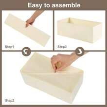 6 件装梳妆台收纳盒、衣物抽屉收纳盒、储物盒和储物抽屉、编织布梳妆台抽屉收纳盒、卧室衣物收纳盒