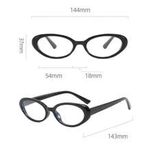 1pc Oval Full Frame Korean Style Ladies Plano Lenses Glasses, Minimalist Chic College Style High-End Glasses For Women