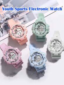 Relojes para adolescentes, relojes electrónicos frescos y dulces para estudiantes de escuela secundaria, mejores amigos para parejas, relojes deportivos impermeables y luminosos para niños y niñas, de moda y versátiles - Púrpura malva - Ver 1