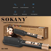 SOKANY 预热直发梳 - 温柔呵护秀发，轻松拉直，为女性打造弧形发型