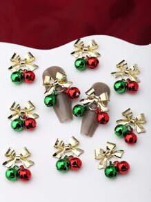 10/20 件圣诞铃铛硬币樱桃花环美甲钻水钻合金美甲装饰 DIY 美甲饰品美甲宝石美甲用品
