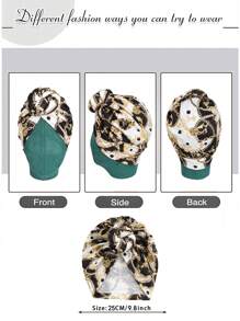 Awegeo Luxury African-Inspired Printed Turban For Women - Handwoven Forehead Bow Design Elegant Headwear For Special Occasions Sleep Bonnet - Printing 010 - View 2