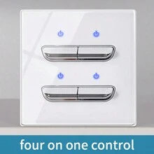 White Tempered Glass Wall Switch Panel Led European 16a Socket Retro Toggle Light Switch Eu Uk Standard 2usb Socket 1Gang-4gang - White - View 8